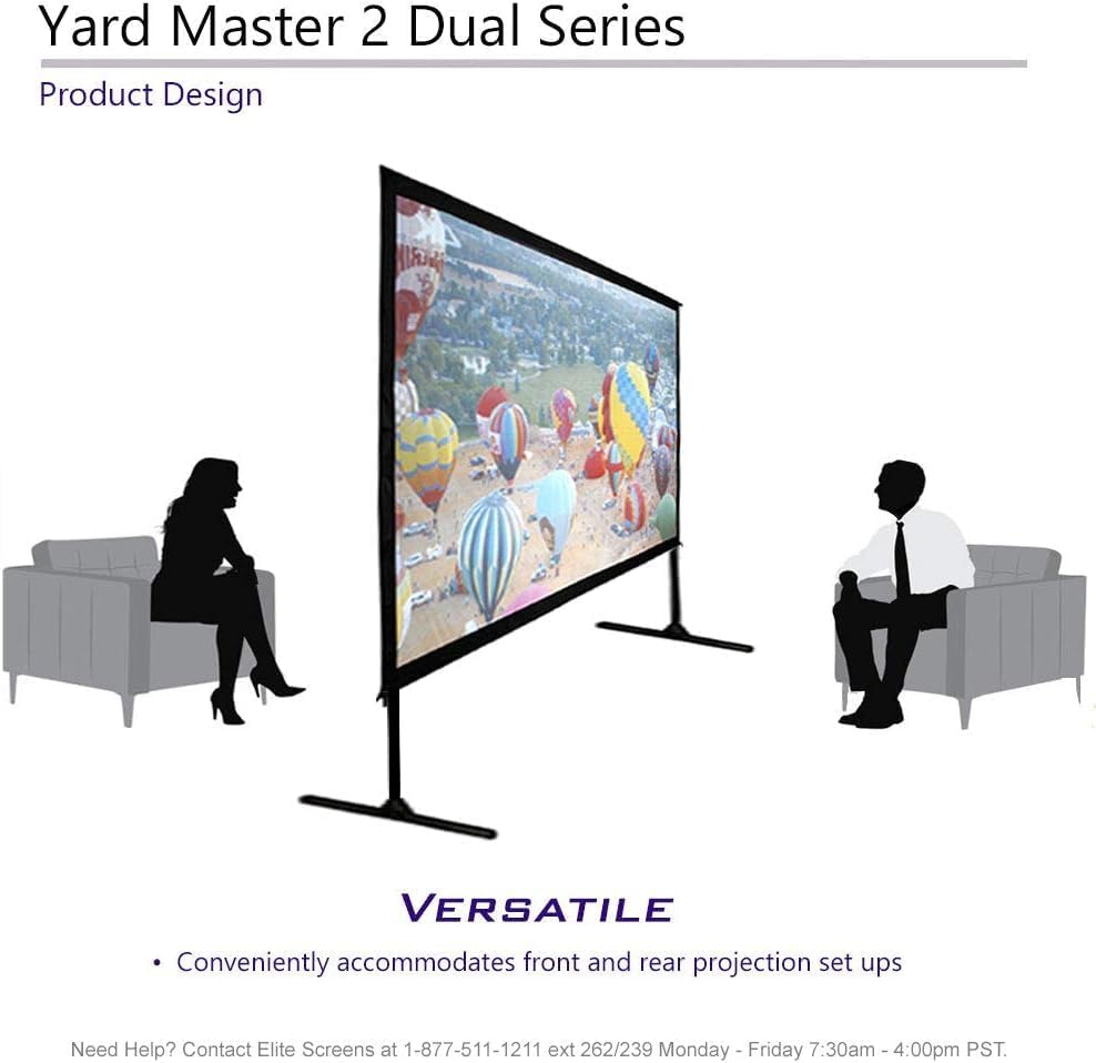 Elite Screens OMS100H2-DUAL Mobile Garten Leinwand Yard Master 2 Dual 222 Outdoor Projection Screen