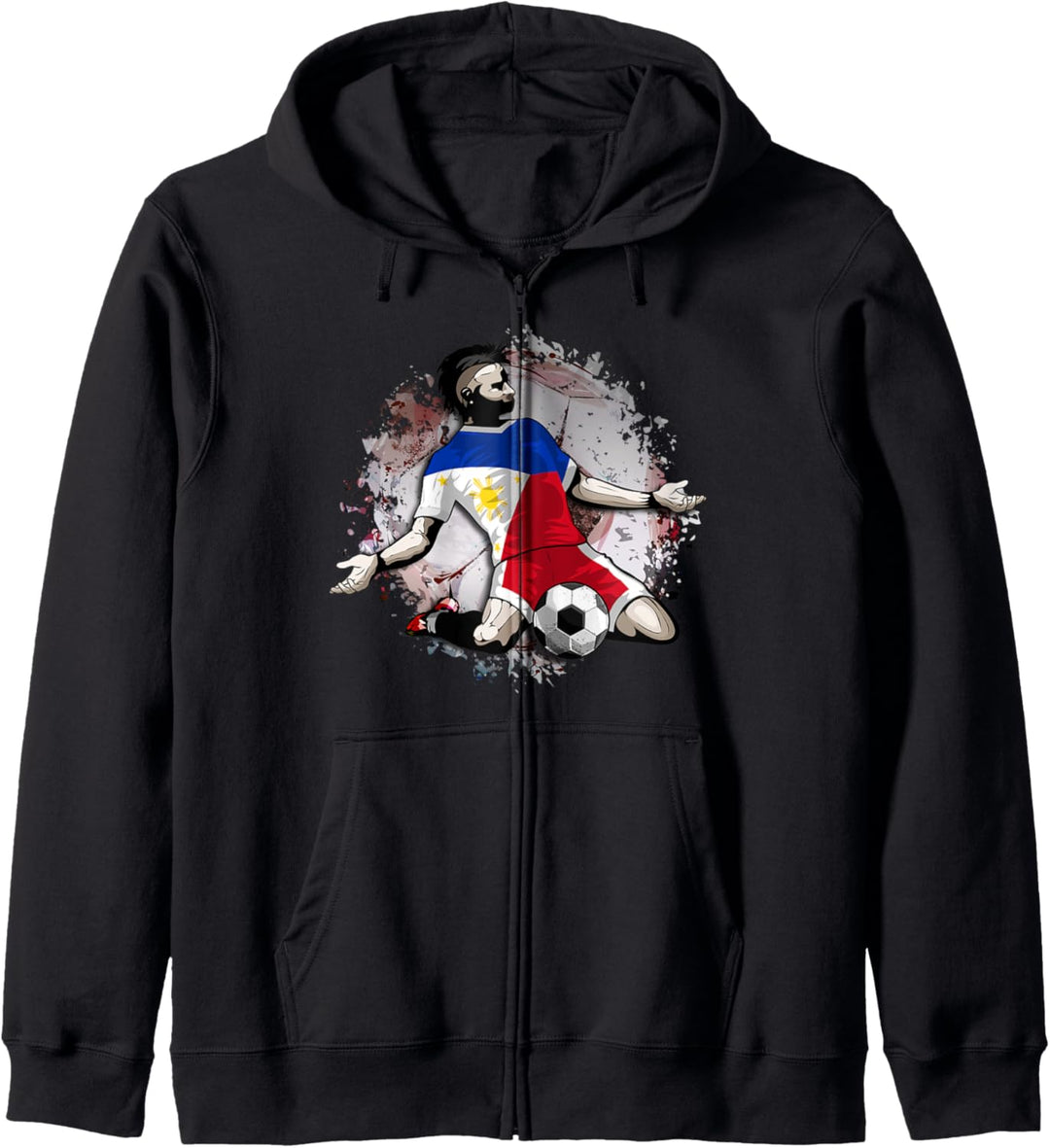 Philippinen Fussball Philippinische Nationalflagge Soccer Art Kapuzenjacke