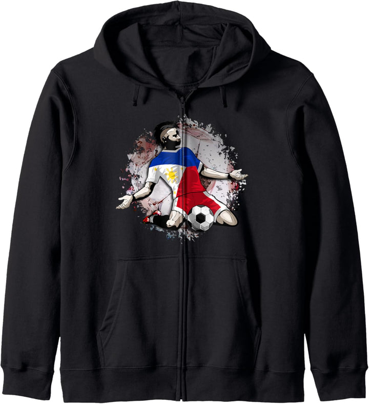 Philippinen Fussball Philippinische Nationalflagge Soccer Art Kapuzenjacke