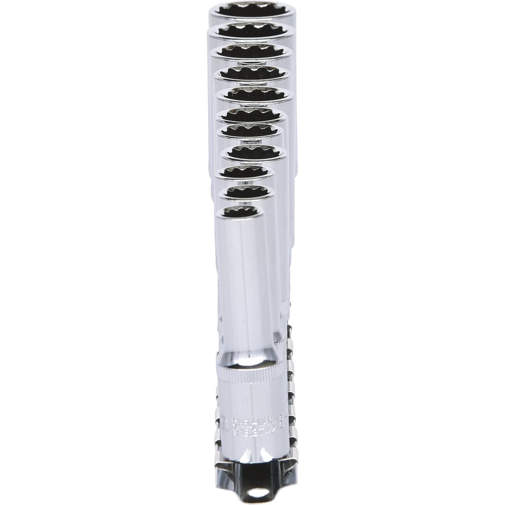 KS Tools 918.0602 3/8" CHROMEplus 12-kant-Stecknuss-Satz, lang, 11-tlg. 8-19mm