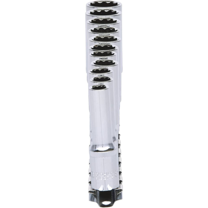 KS Tools 918.0602 3/8" CHROMEplus 12-kant-Stecknuss-Satz, lang, 11-tlg. 8-19mm