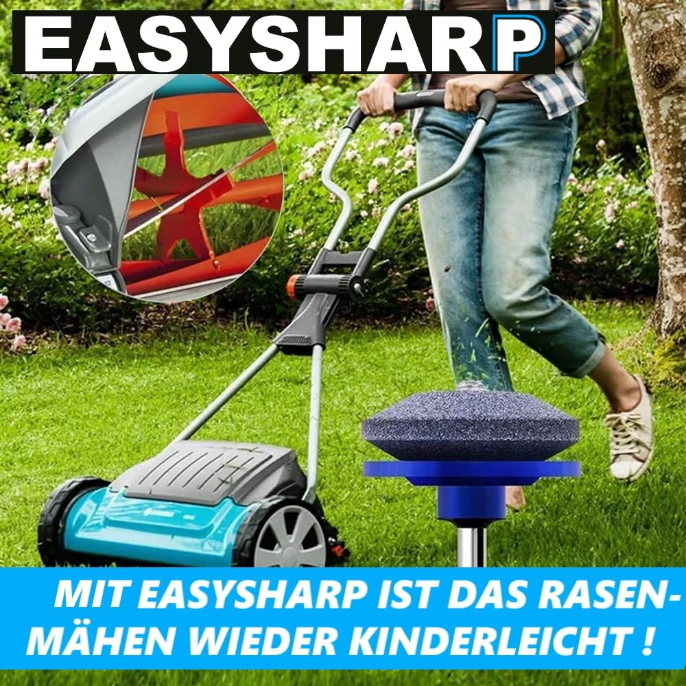 EASYSHARP Rasenmäher Messerschärfer Set Rasenmäherschärfer, Rasenmäher Auswuchtkegel Auswuchtgerät [