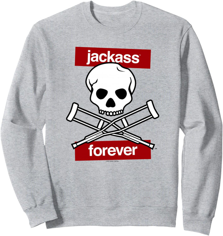 Jackass Forever: Rote Schädel und Krücken Logo Sweatshirt