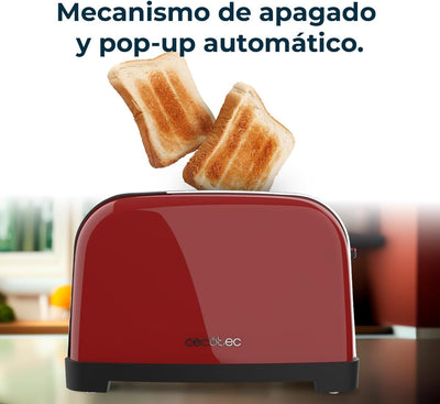 Cecotec Vertikaler Toaster Toastin' time 1700 Double Red, 1700W, Doppelter kurzer und breiter Schlit