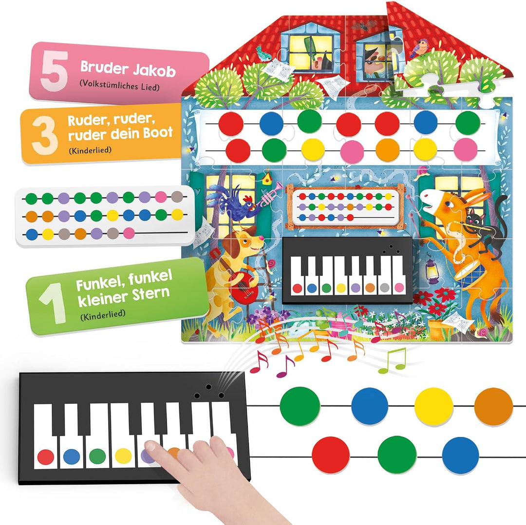 Headu Meine erste Musikschule Kinderklavier Musiknoten Lernen ab 3 Jahren