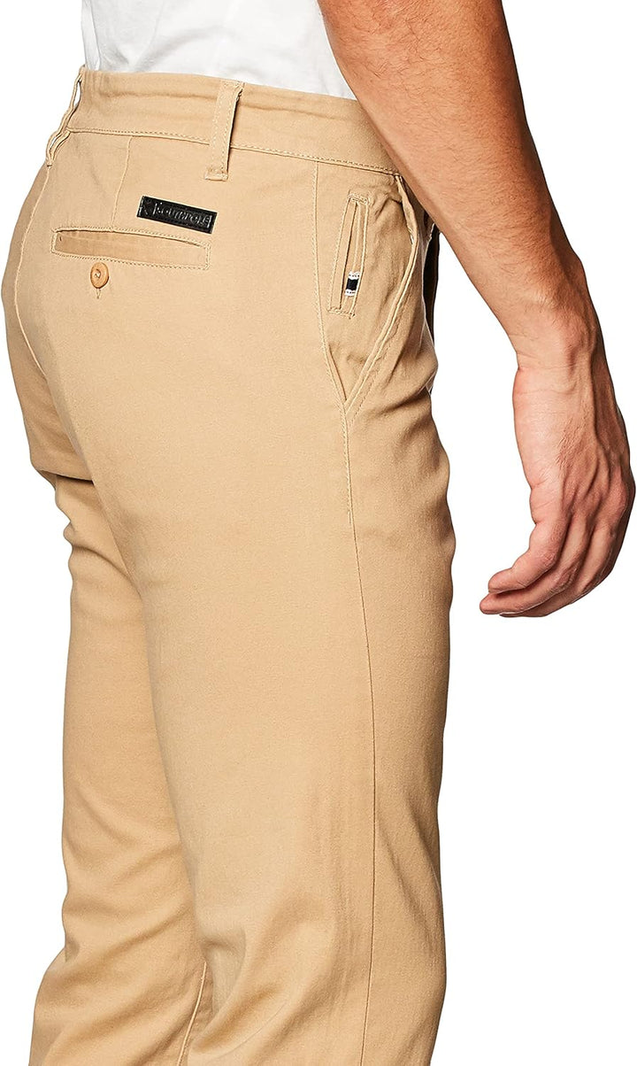Southpole Herren Flex Stretch Basic Lange Chinohose Lässige Hose 34W / 32L Deep Khaki(neu), 34W / 32
