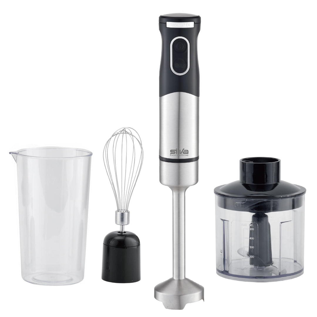 Edelstahl Stabmixer Set – Silva Homeline, 700 Watt - 2 Geschwindigkeitsstufen - Multizerkleinerer, S