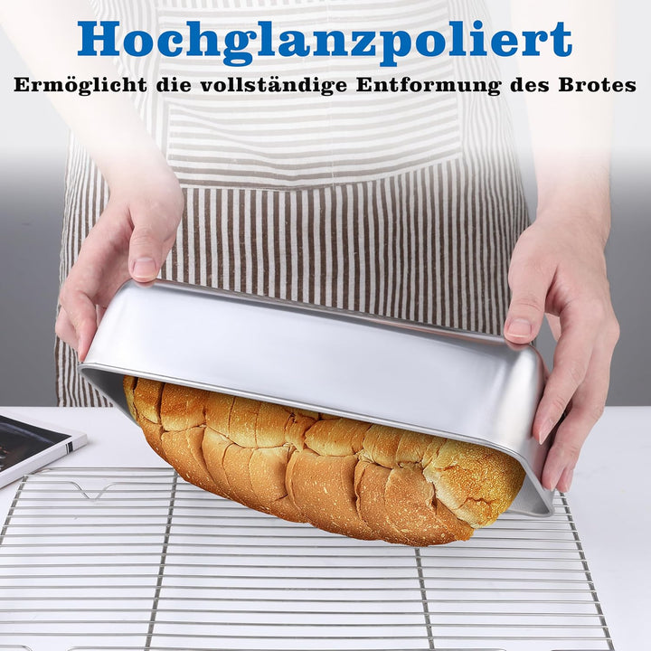Homikit 30,5cm Kastenform Gross, Edelstahl Brotbackform Brotform für Kuchen, Brot und Toast, Rechtec