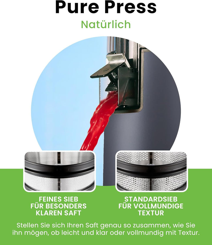 Hurom H70ST Neuer Slow Juicer | Elektrische Kaltpresse | Entsafter für Gemüse &amp; Obst | 1.8L Kapazitä