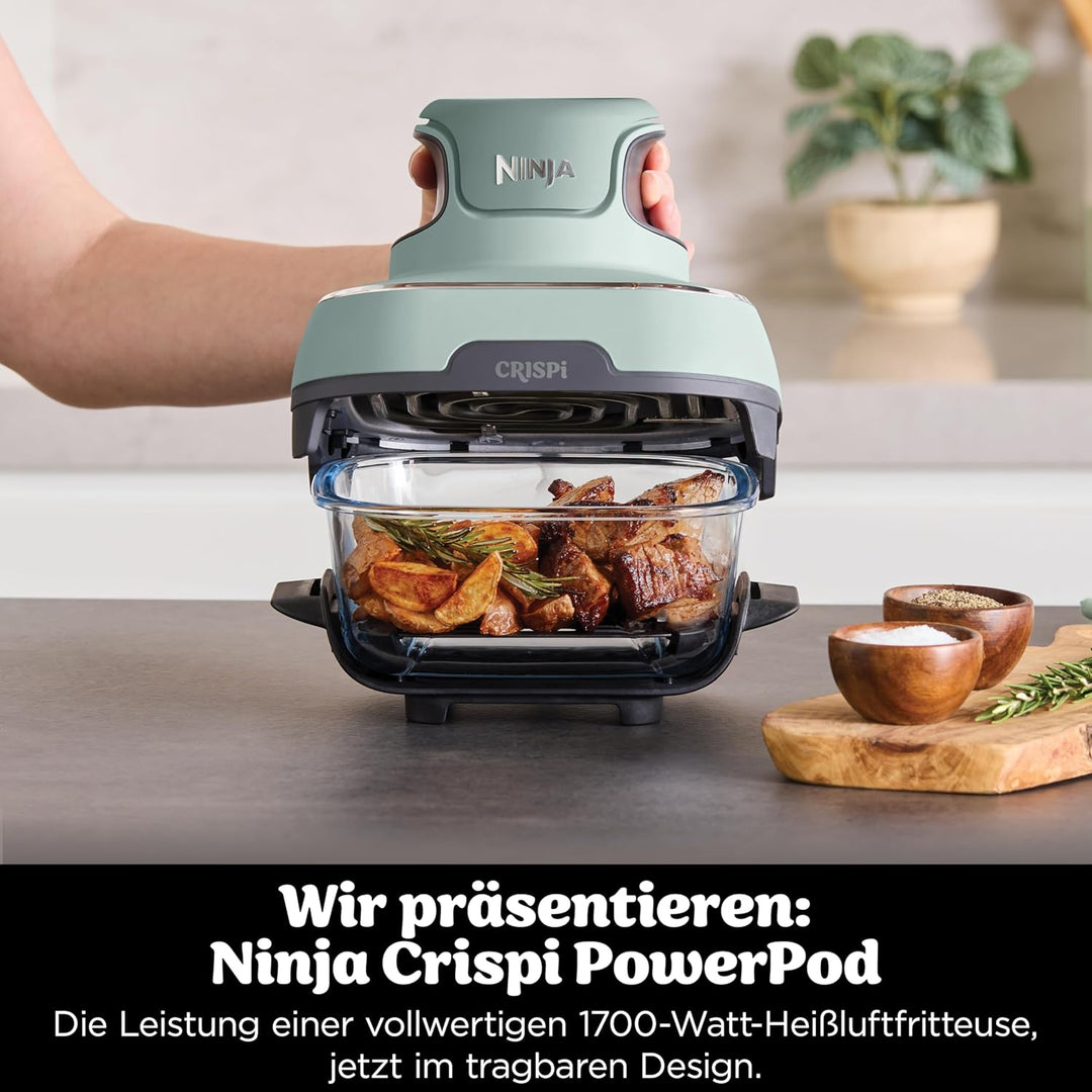 Ninja CRISPi tragbare Air fryer Heissluftfritteuse, 3,8 l, 4-in-1: Heissluftfrittieren, Braten, Warm