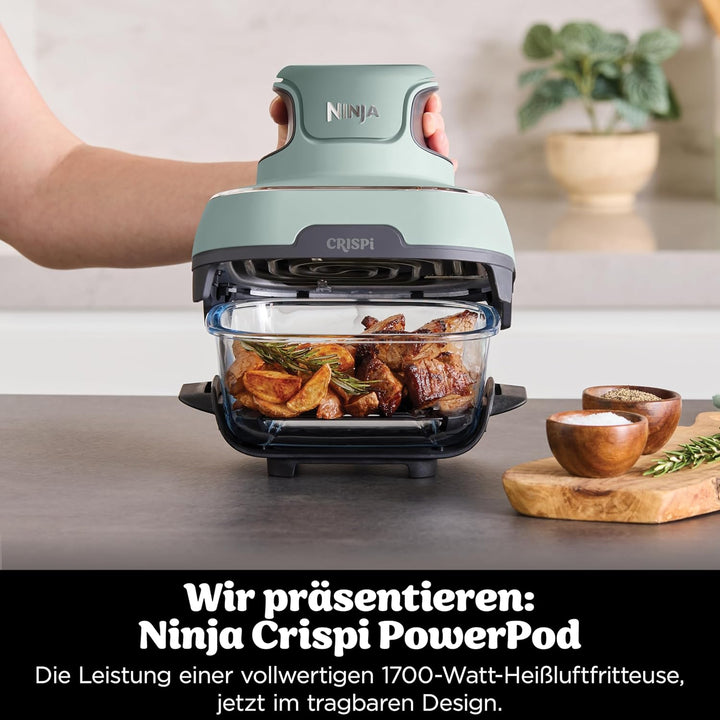Ninja CRISPi tragbare Air fryer Heissluftfritteuse, 3,8 l, 4-in-1: Heissluftfrittieren, Braten, Warm