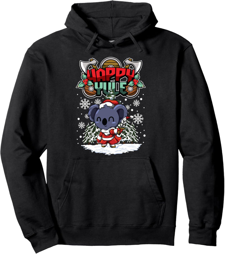 Happy Yule - Wikinger Weihnachten Tiere - Koala Pullover Hoodie