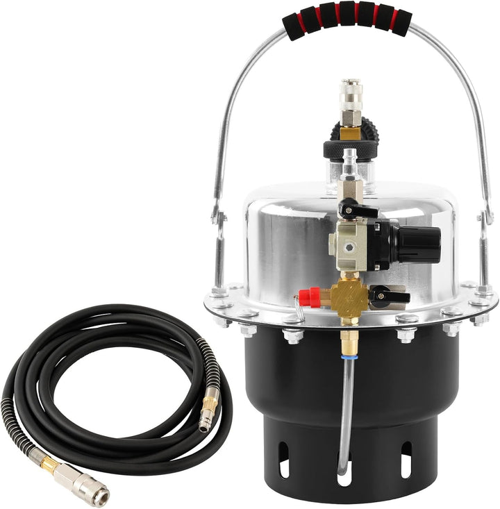 TECPO Bremsenentlüftungsgerät 5 Liter Druckluft Bremsenentlüfter + KFZ Adapter