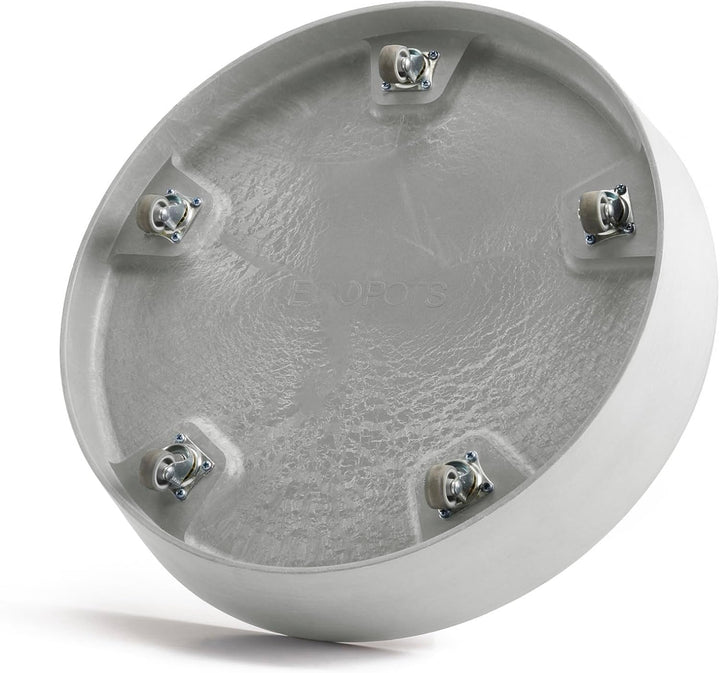 Ecopots Untersetzer rollbar für Blumentopf Amsterdam Weiss Grau Durchmesser innen 47 cm/aussen 51 cm