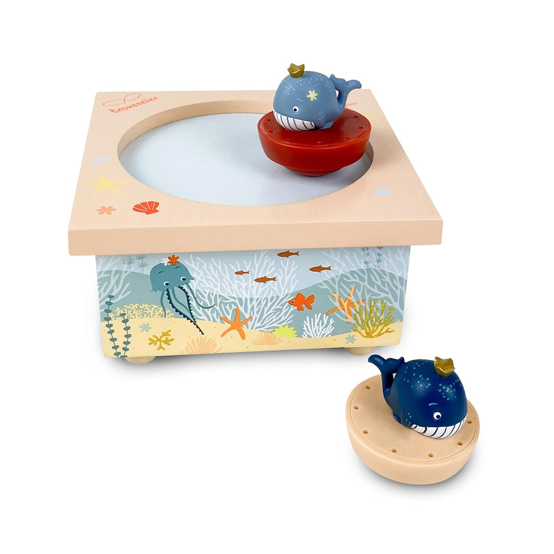Trousselier 6260412 Spieluhr mit tanzenden Figuren für Kinder, Wale, magnetisch, Musikbox, Musikspie
