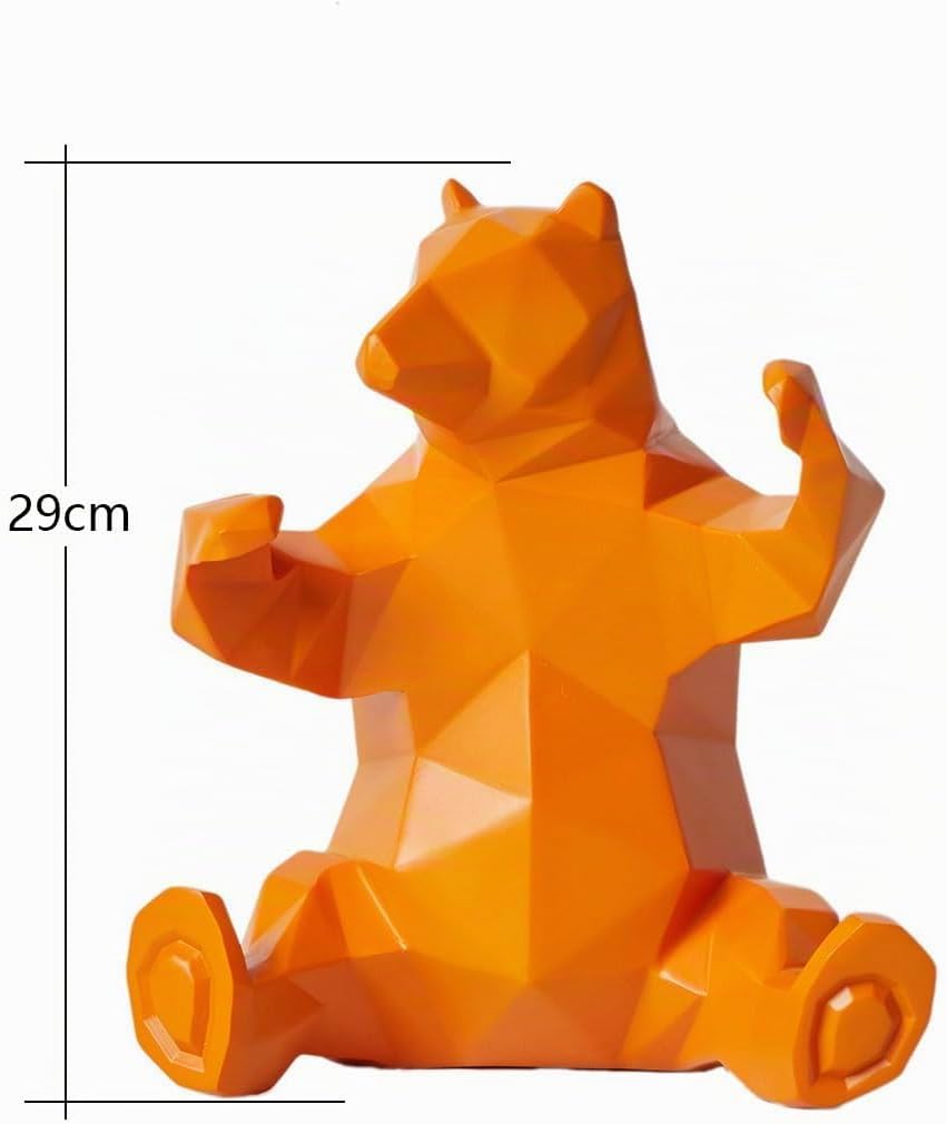 NENBOLEC Modern Skulptur Dekor Bär Statue Wohnzimmer Kunst Arts Polyresin Gelb Geschenk 23cm, Gelb