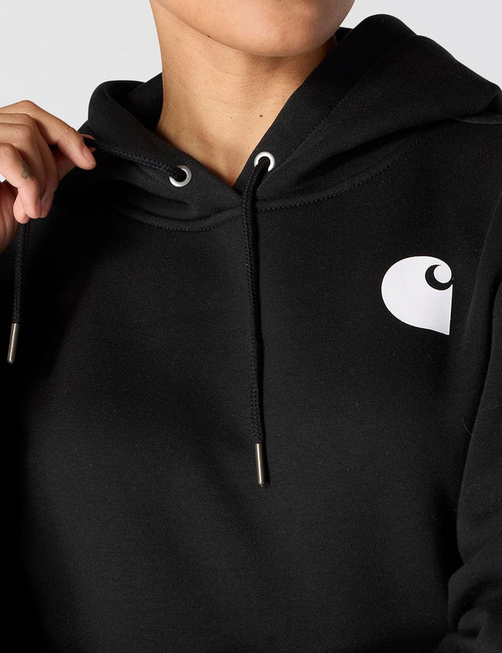 Carhartt Bekleidung Clarksburg Sleeve Logo Hooded Sweatshirt XS Schwarz, XS Schwarz