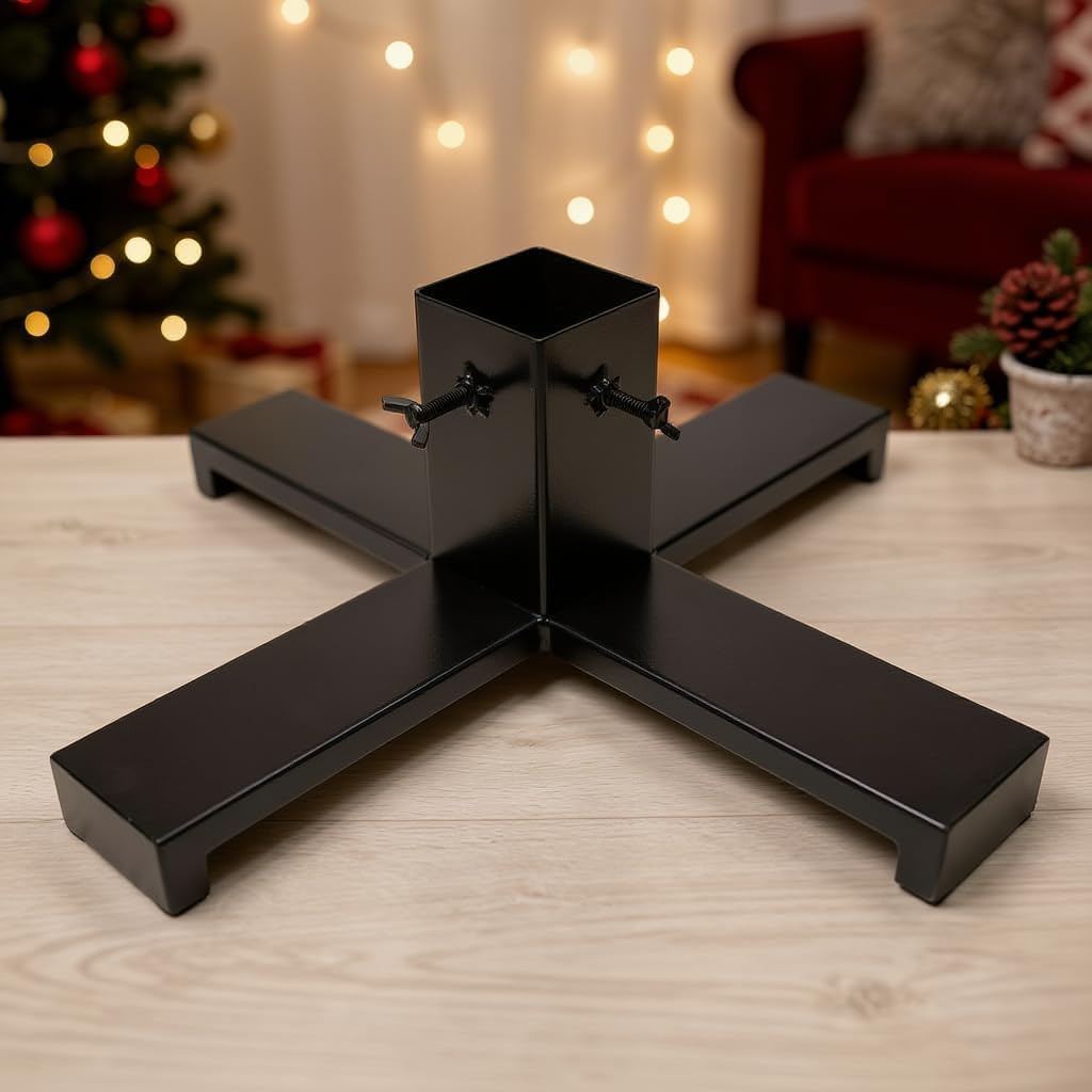 ProfiPVC Weihnachtsbaumständer 50x50 cm Stabiler Metall Standfuss für lebende Tannen Fichten Kiefern