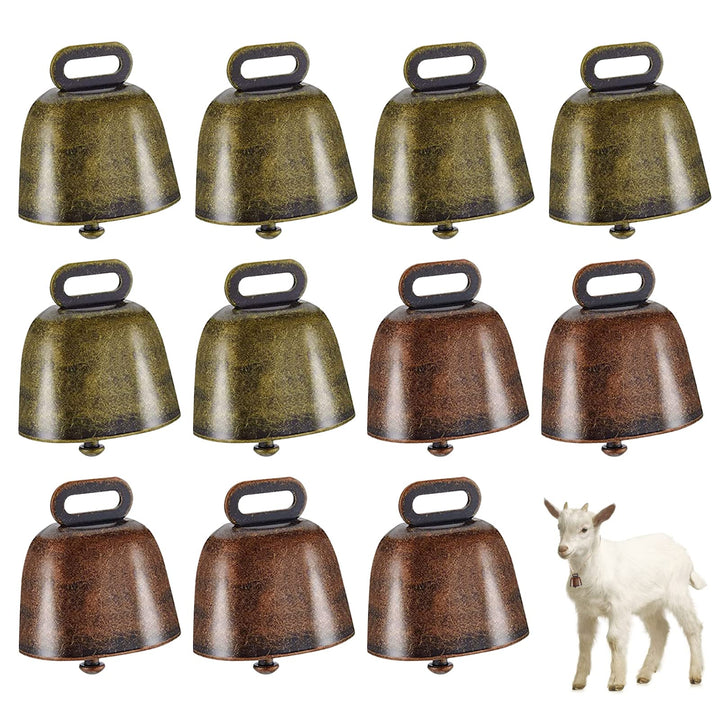 cersaty® 12 STK Ziegenglocke Kuhglocken Klein, Vintage kuhglocke,35 x 37 mm Glöckchen zum Basteln,fü
