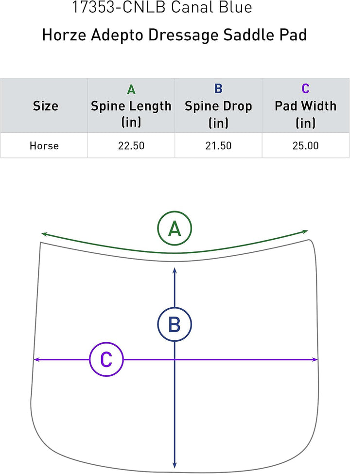 HORZE Adepto Dressurschabracke, Blau, F, Canal Blue (F) Warmblut