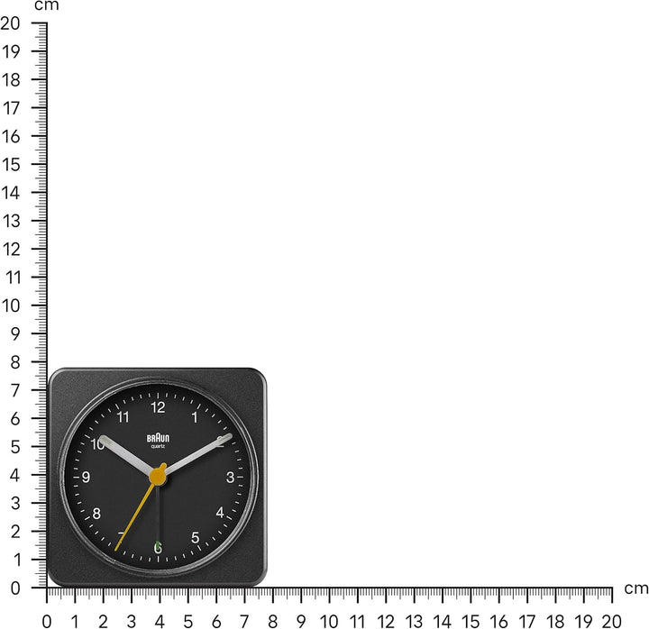 Braun Klassischer analoger Wecker Schlummerfunktion und Licht, ruhiges Quarzuhrwerk, Crescendo-Alarm