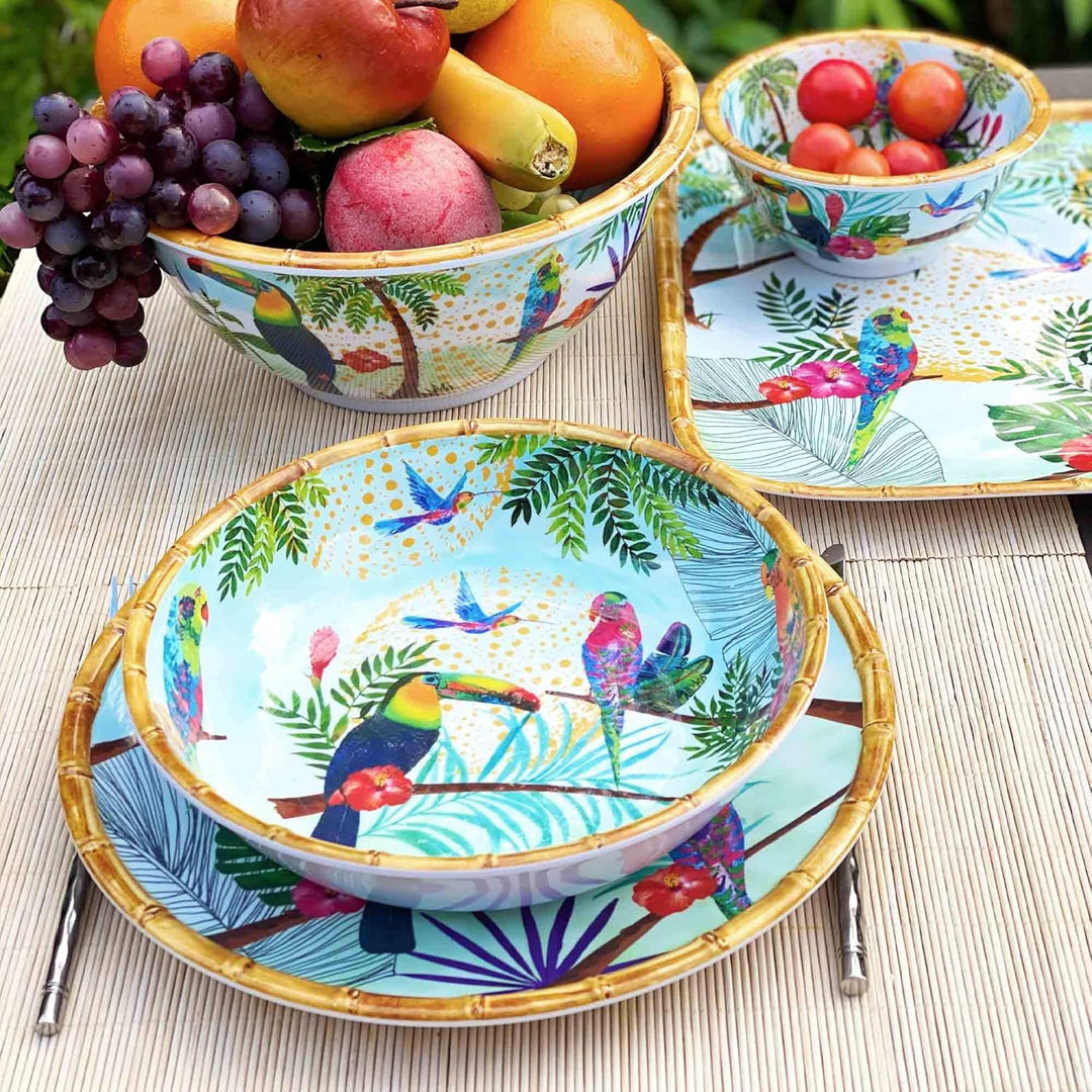 Les Jardins de la Comtesse - Kleine Schale aus reinem Melamin - Tukanen aus Rio - Multicolor - Ø 15