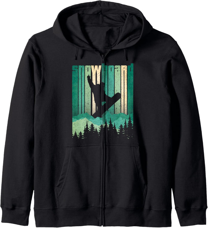 Vintage Snowboard - Snowboarder Geschenk Schneesport Kapuzenjacke