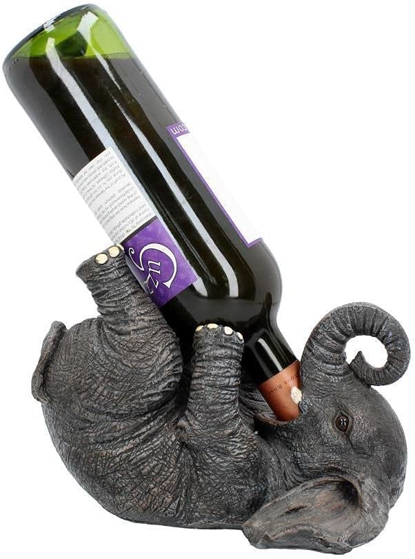 Nemesis Now Guzzlers Elefant Weinflaschenhalter, 21 cm, Grau
