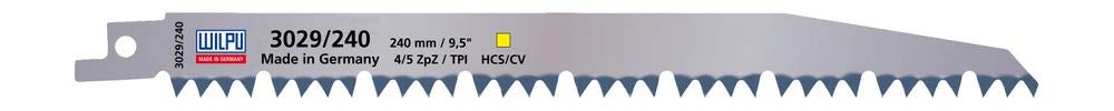 WILPU 3029/240 Säbelsägeblatt für Holz & Kunststoff 240x19x1,27mm Z4/5-20 Stück 240x19x1,27mm Z4/5 -