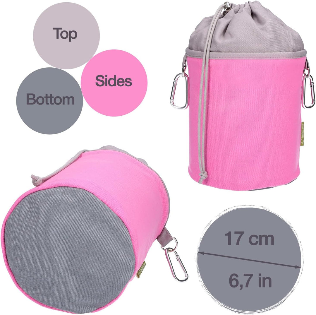 48 Wäscheklammern mit Druckfedern aus Edelstahl, Softtouch Pink, 1 Canvas Wäscheklammerbeutel Pink G