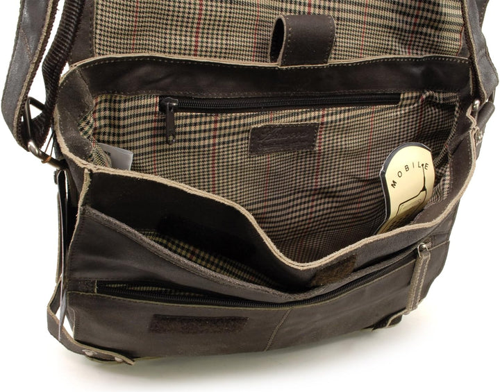 Ashwood -Leder - Umhängetasche/Schultertaschen/Arbeitstasche CAMDEN Braun, Braun