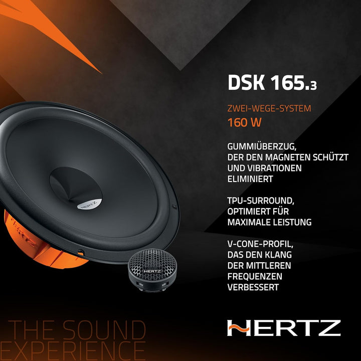 Hertz 16,5cm / 165mm 2-Wege Auto Lautsprecher Komponenten System/Boxen DSK 165.3-80 Watt RMS / 160 W