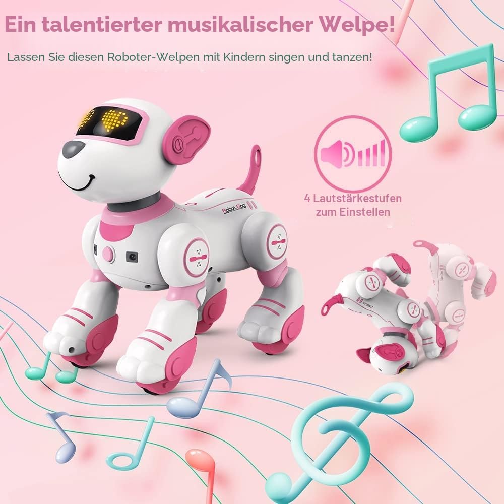 VATOS Roboter Hund Kinder Ferngesteuerter Spielzeug - Interaktiver Anfassen und Folgen Roboterhund m