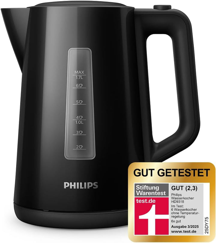 Philips Wasserkocher – 1.7 L Fassungsvermögen mit Kontrollanzeige, Pirouettenbasis, 2200 Watt, 16 x