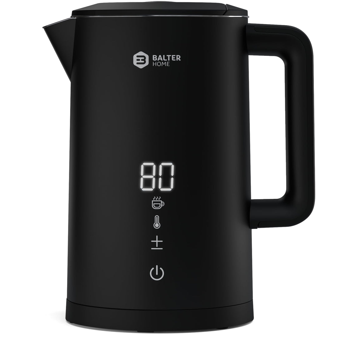 Balter Edelstahl Wasserkocher mit Temperatureinstellung, 40°C-100°C, Doppelwand, BPA frei, 1,5L, Sch