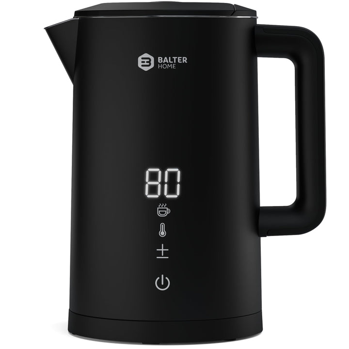 Balter Edelstahl Wasserkocher mit Temperatureinstellung, 40°C-100°C, Doppelwand, BPA frei, 1,5L, Sch