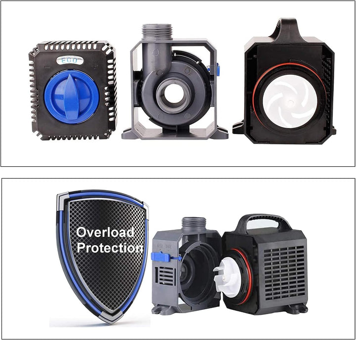 everfarel 3000/3600/4500/L/H ECO Teichpumpe Pumpe Filterpumpen Wasserpumpe für Gartenteiche (7000 L/