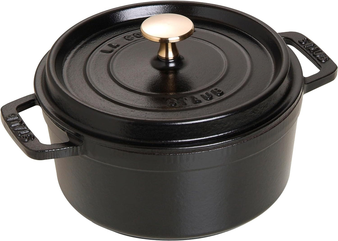 STAUB Gusseisen Bräter/Cocotte, Rund 18 cm, 1,7 L, Aromaregen Funktion, Für alle Herdarten geeignet,