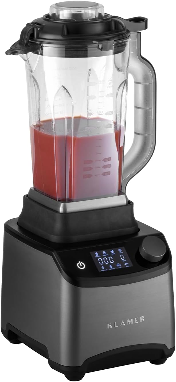 KLAMER Hochleistungsmixer, 1,75L Standmixer, kraftvolle 1800W, Smoothie Maker mit 28000 U/Min, 9 Pro