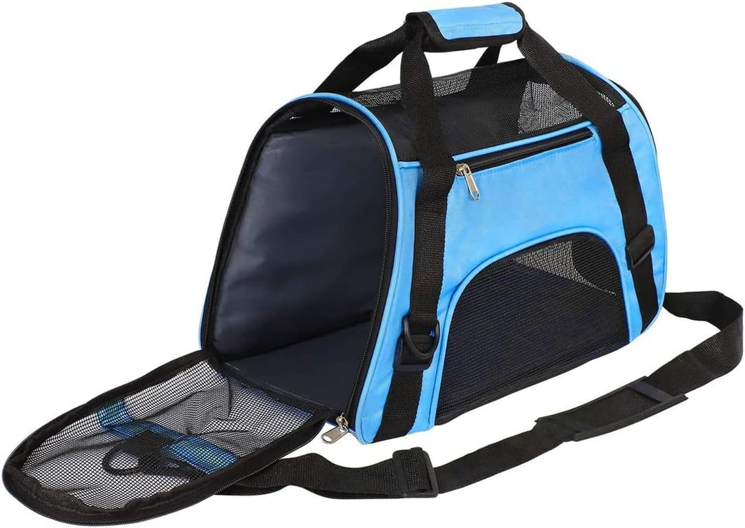 Hundetransportbox - Blau - M - 47 x 24.5 x 33 cm - Hundebox Hundetasche Katzenbox Autotransportbox S
