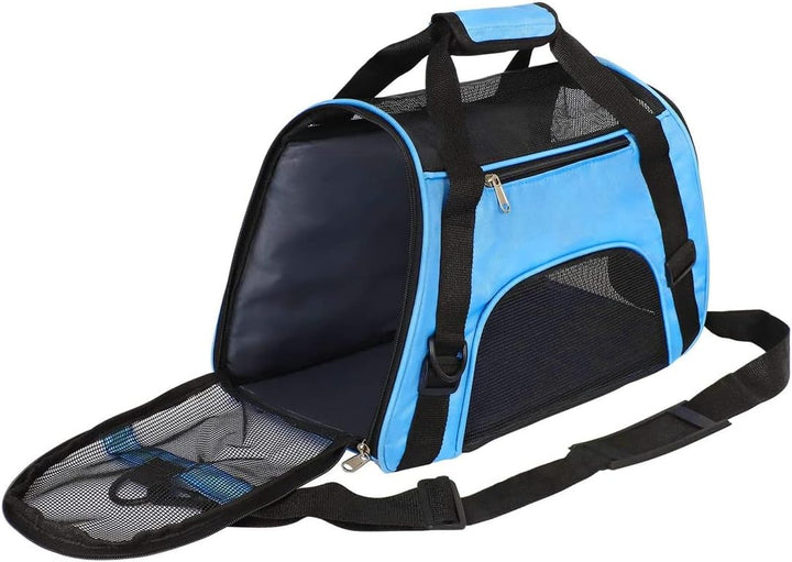 Hundetransportbox - Blau - M - 47 x 24.5 x 33 cm - Hundebox Hundetasche Katzenbox Autotransportbox S