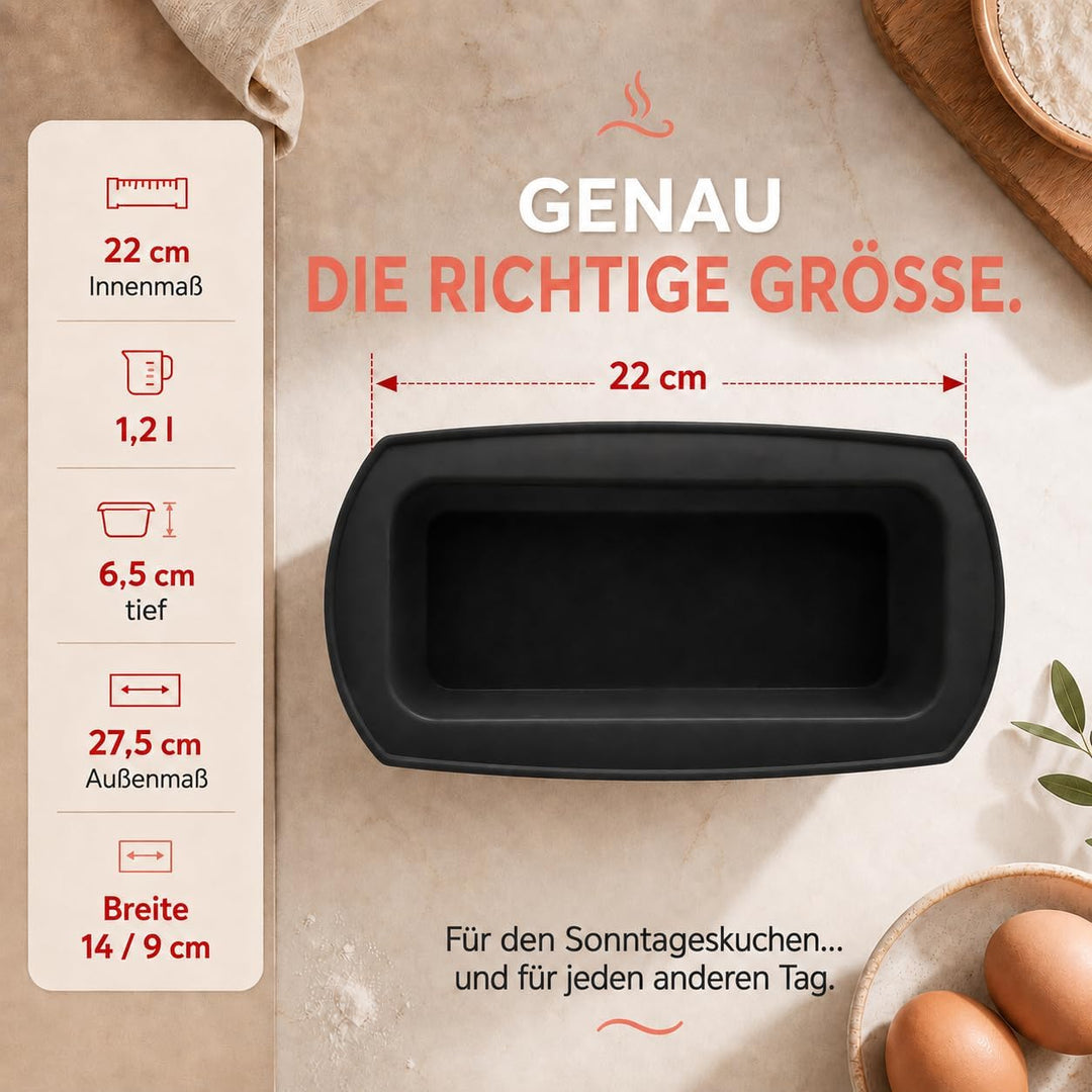Backhaus FlexBake® Silikon Kastenform - Brotbackform &amp; Teigschaber - Premium BackSet in Platin Silik