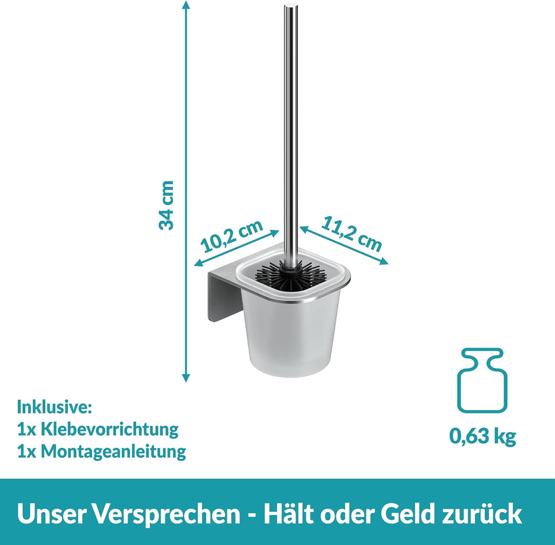 WEISSENSTEIN Toilettenbürstenhalter Set zur Wandmontage ohne Bohren - WC-Garnitur Set mit Bürste, Bü