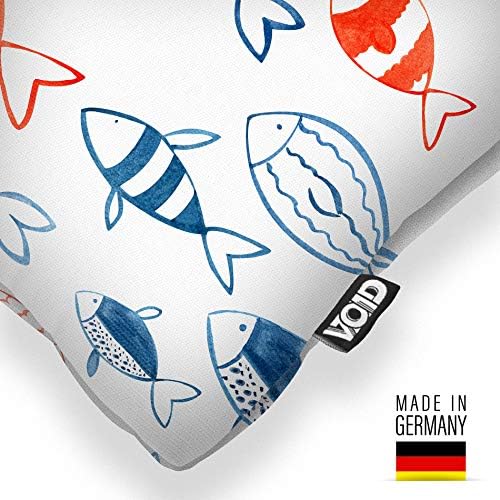 VOID Fischschwarm Blau Rot Kissenbezug Kissenhülle Sofakissen Kissen Deko Outdoor-Kissen Dekokissen,