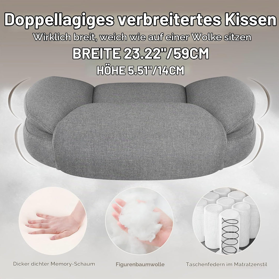IWMH Bürostuhl Ergonomischer Schreibtischstuhl Chefsessel Drehstuhl mit hochklappbarer Armlehne, höh