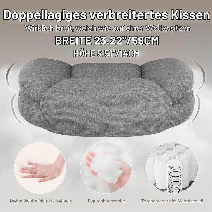 IWMH Bürostuhl Ergonomischer Schreibtischstuhl Chefsessel Drehstuhl mit hochklappbarer Armlehne, höh