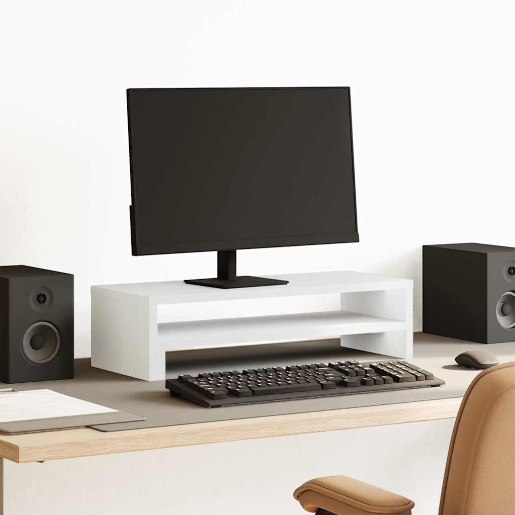 vidaXL Monitorständer, Monitorerhöhung mit Stauraum, Bildschirmständer für Arbeitsbereich, Schreibti