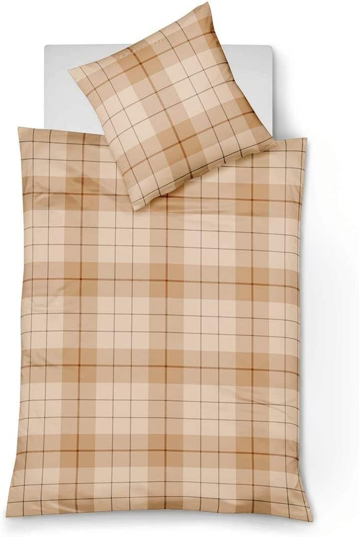 fleuresse Edelflanell Bettwäsche Lech Anderson karamell 1 Bettbezug 240 x 220 cm + 2 Kissenbezüge 80