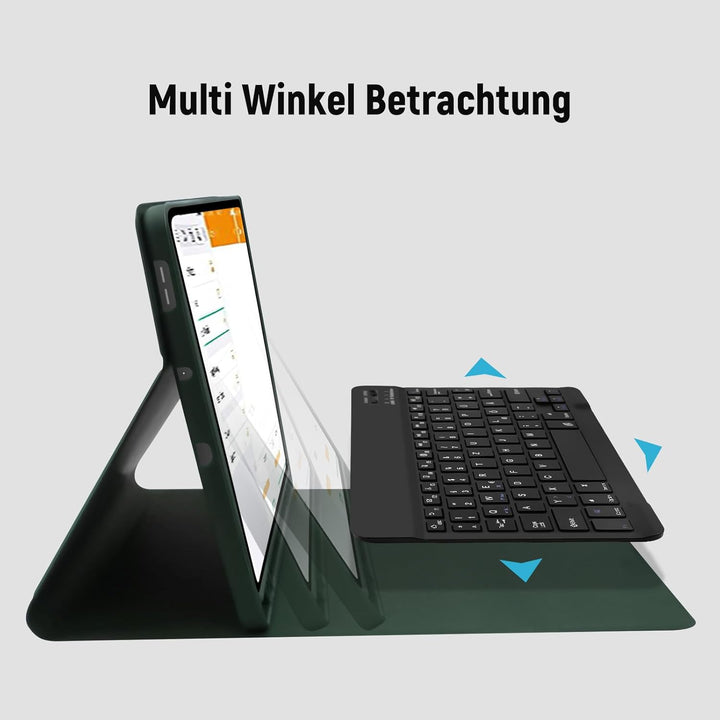 Hülle mit Tastatur für Samsung Tab S6 Lite (Deutsches QWERTZ), Galaxy Tab S6 Lite Hülle mit Pencil H