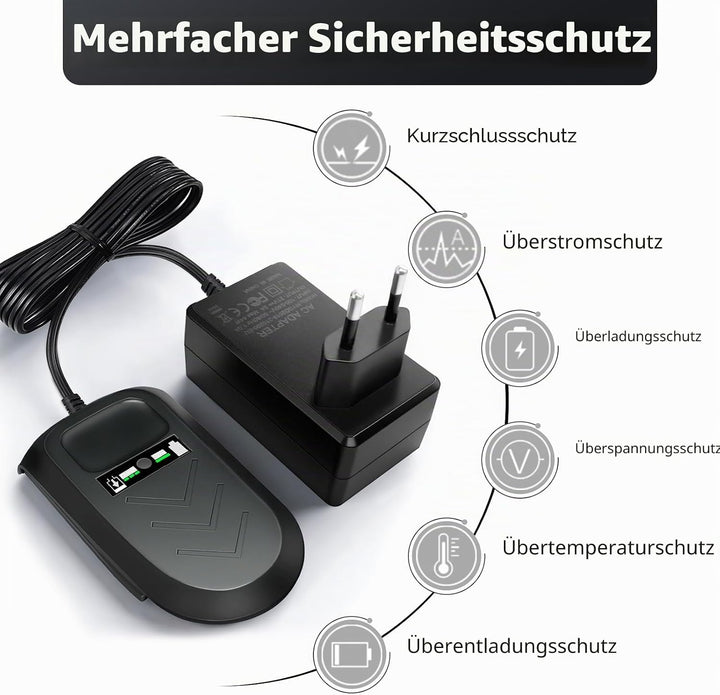 Schnellladegerät, kompatibel mit Bosch-Ladegeräten, 18V-Netzteil, geeignet für Bosch PBA-Ladegeräte